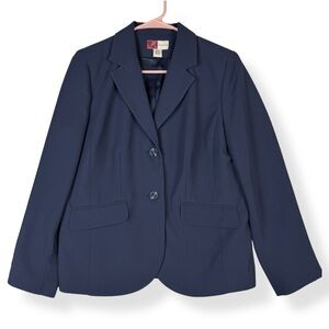 JM Collection Blazer Womens Petite 10P Navy Blue Lined NWT
